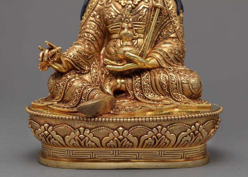 Guru Rinpoche Statue | Padmasambhava Gold Statue | Tibetan Buddhist Sculpture