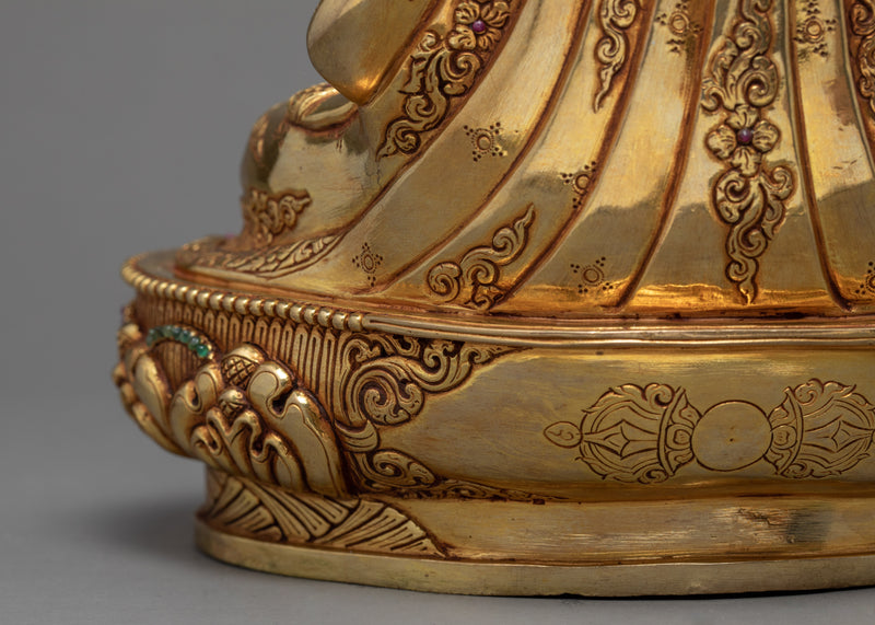 Padmasambhava Statue | Tibetan Sculpture | Guru Rinpoche 24K Gilded Gold