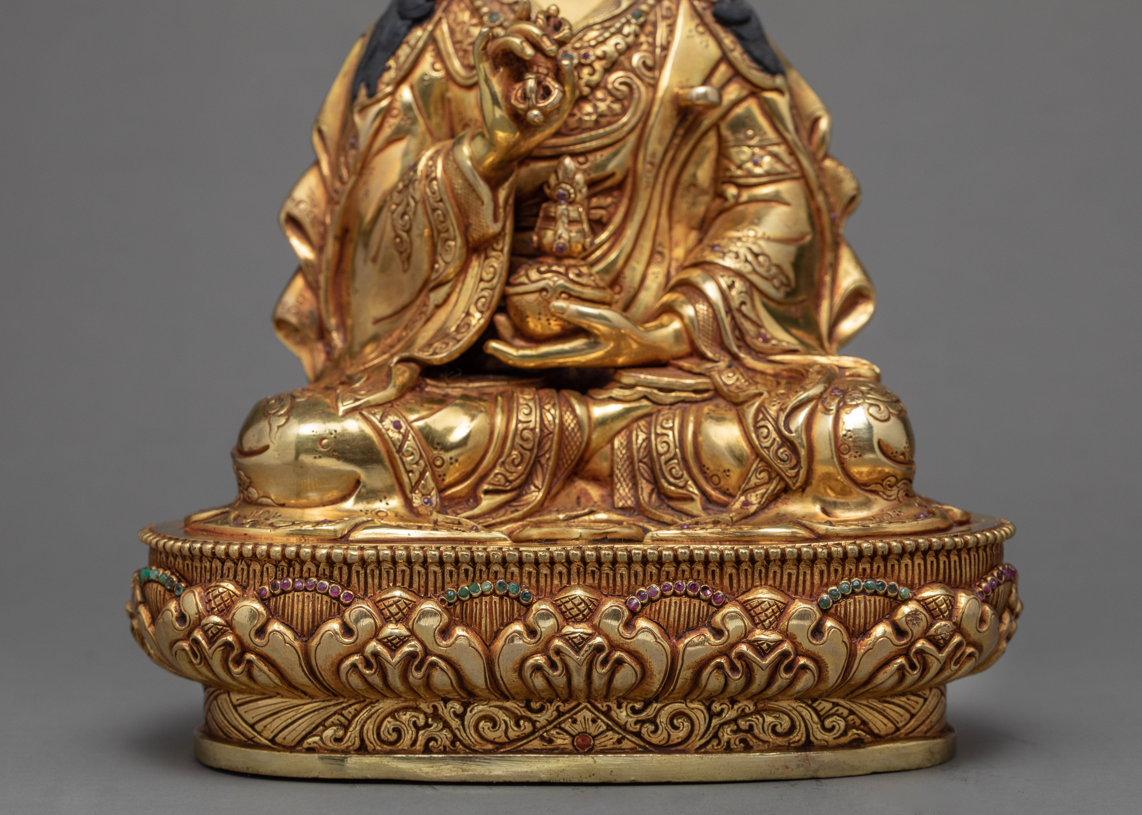 Padmasambhava Statue | Tibetan Sculpture | Guru Rinpoche 24K Gilded Gold