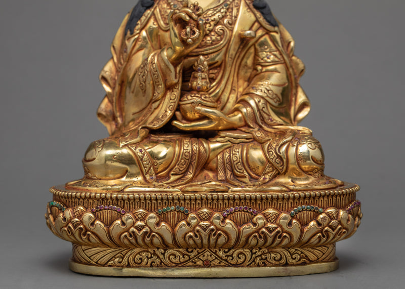 Padmasambhava Statue | Tibetan Sculpture | Guru Rinpoche 24K Gilded Gold