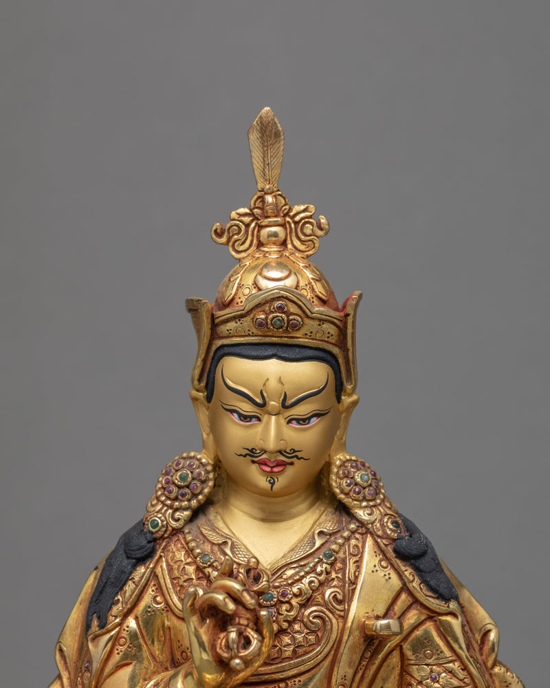 Padmasambhava Statue | Tibetan Sculpture | Guru Rinpoche 24K Gilded Gold
