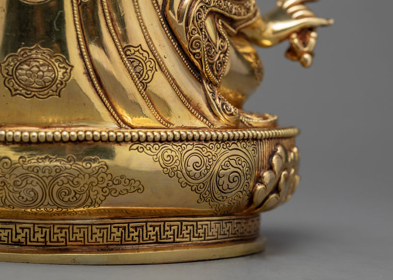 Guru Rinpoche Statue | Pure Gold Plated Padmasambhava Sculpture
