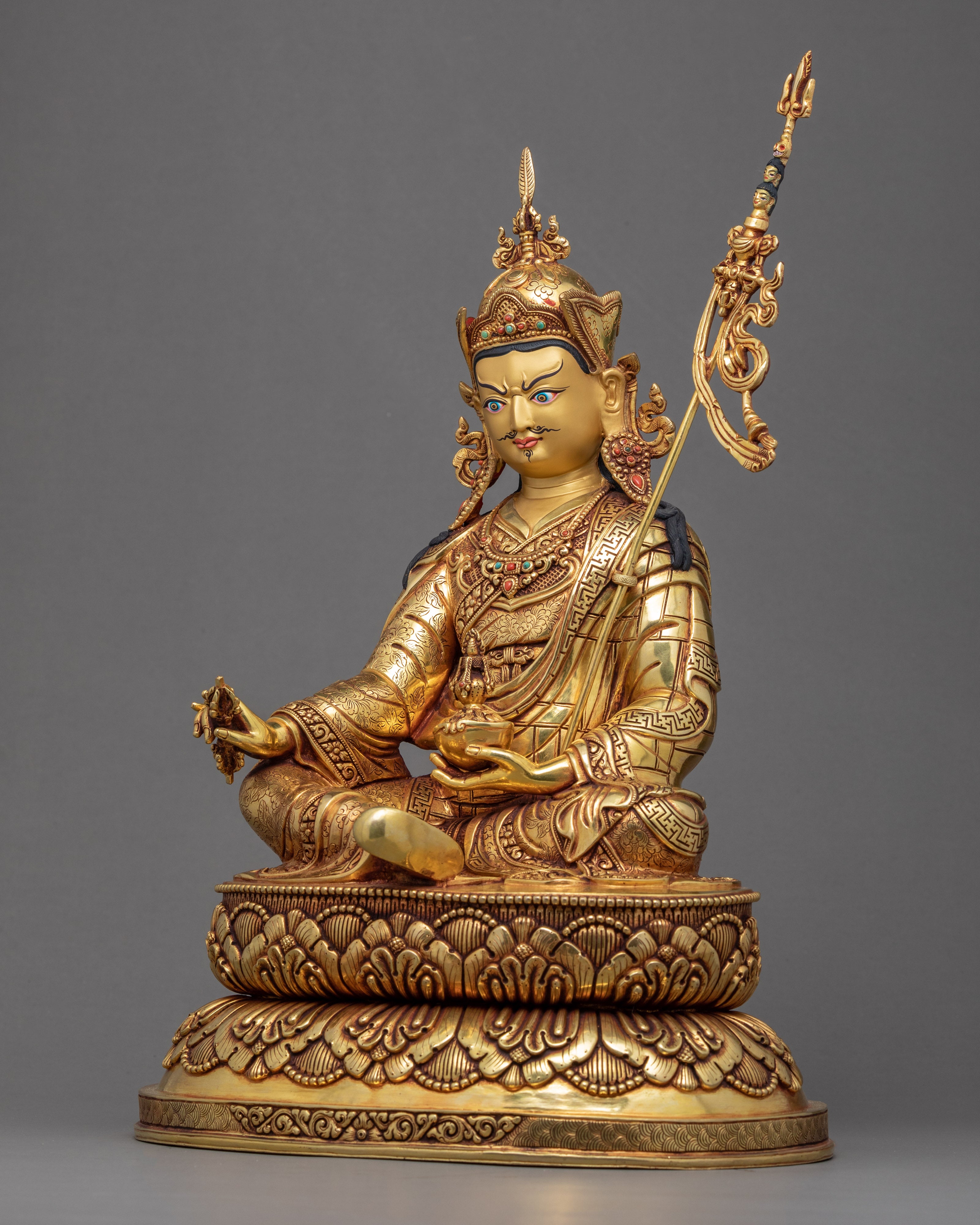 Guru Rinpoche Sculpture | Traditional Himalayan Art of Nepal