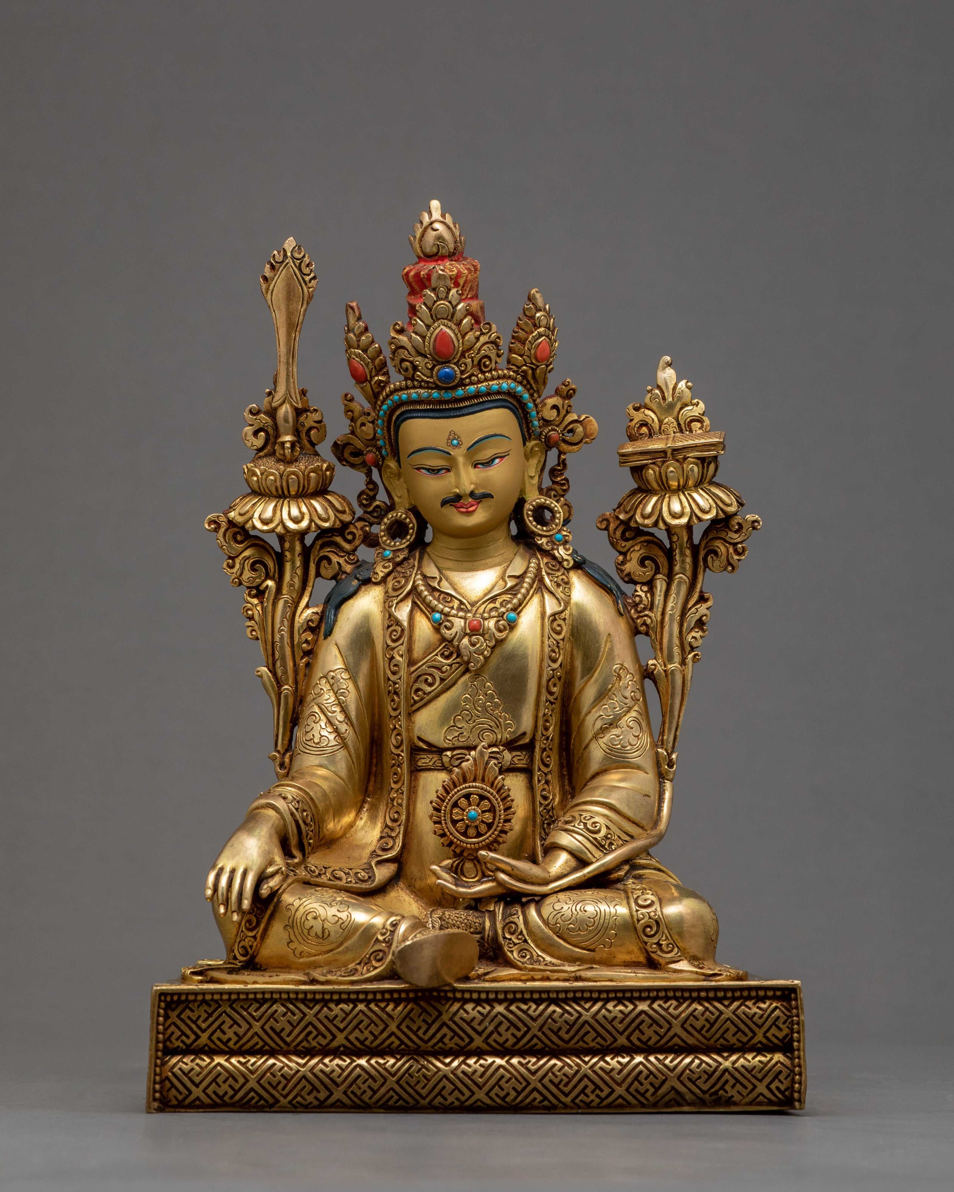 Guru Rinpoche With Trisong Detsen And Santaraksita | Buddhist Statue