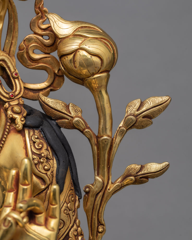Green Tara Statue | Pure Gold Gilded Buddhist Art
