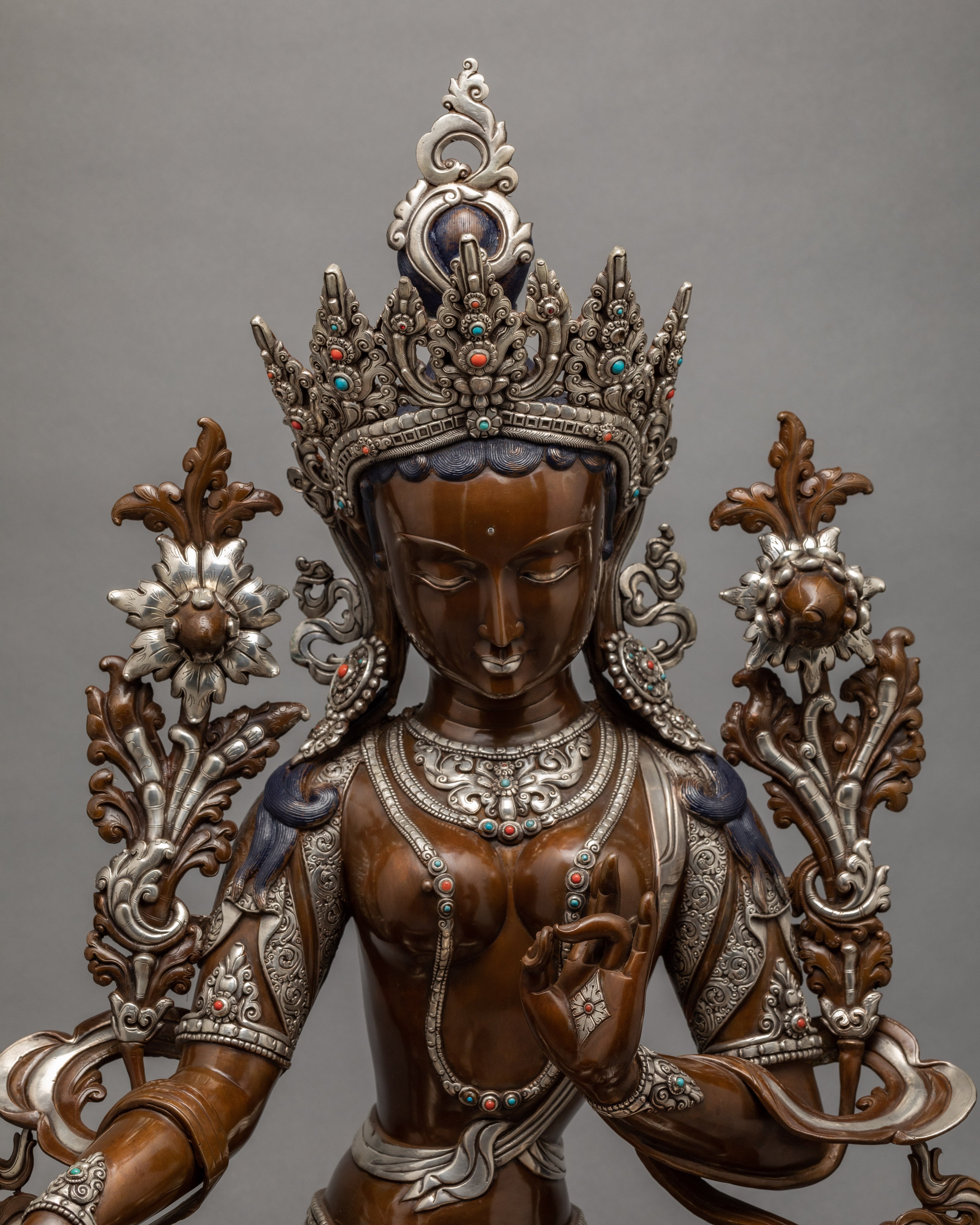 Green Tara Statue | Tibetan Sculpture | Hand Carved Tara