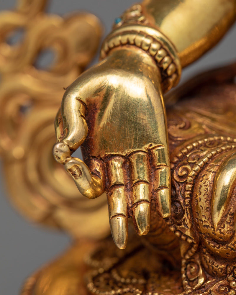 The Green Tara Statue | Small Hand Carved Buddhist Deity