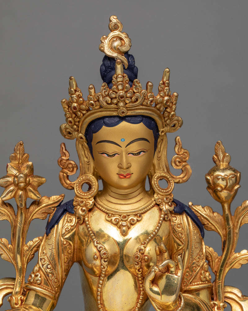 Green Tara Statue | Tibetan Buddhist Deity | Small Beautiful Tara