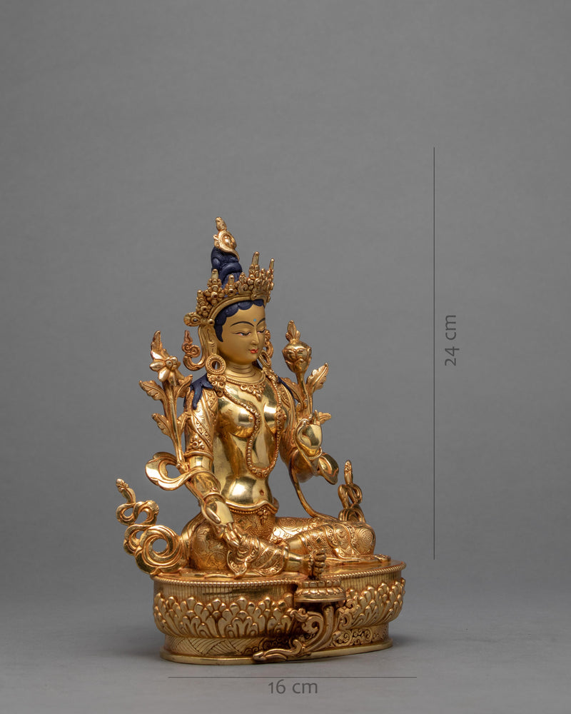 Green Tara Statue | Tibetan Buddhist Deity | Small Beautiful Tara