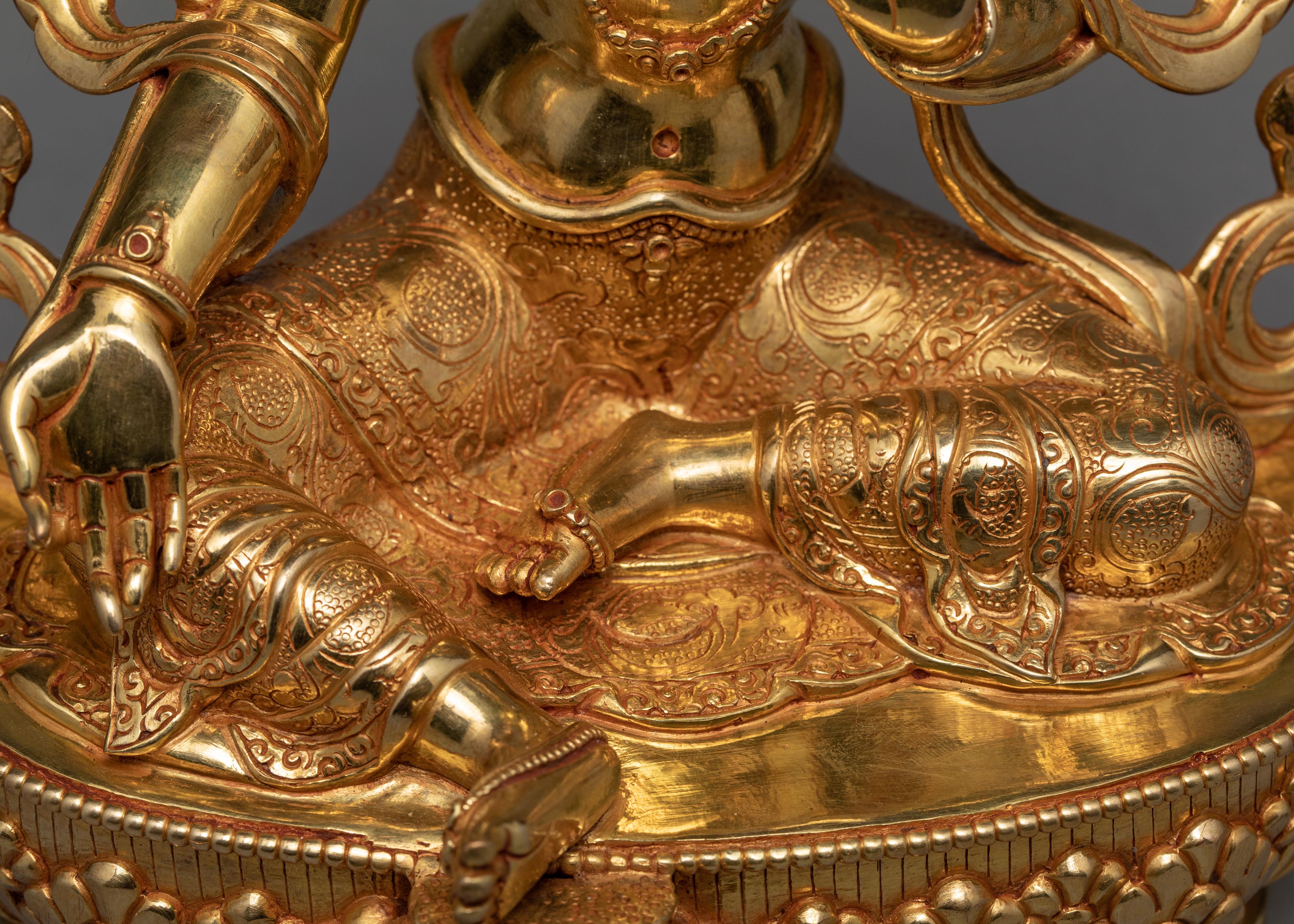 Green Tara Statue | Tibetan Buddhist Deity | Small Beautiful Tara