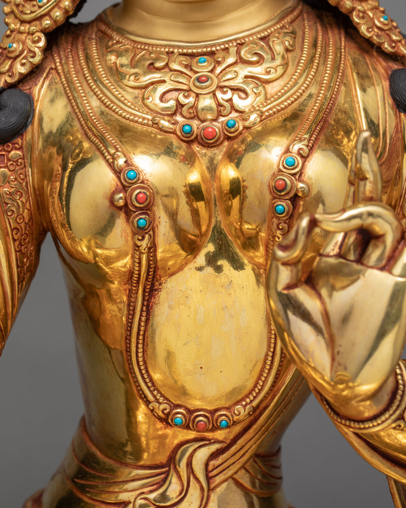 Tibetan Green Tara Statue | Himalayan Sculpture Art