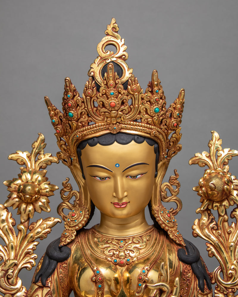 Tibetan Green Tara Statue | Himalayan Sculpture Art