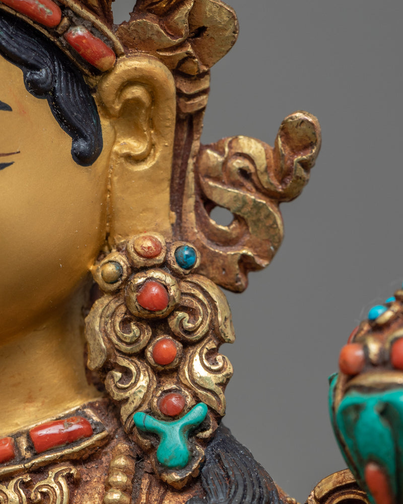 Green Tara Sculpture | Buddhist Mother Deity