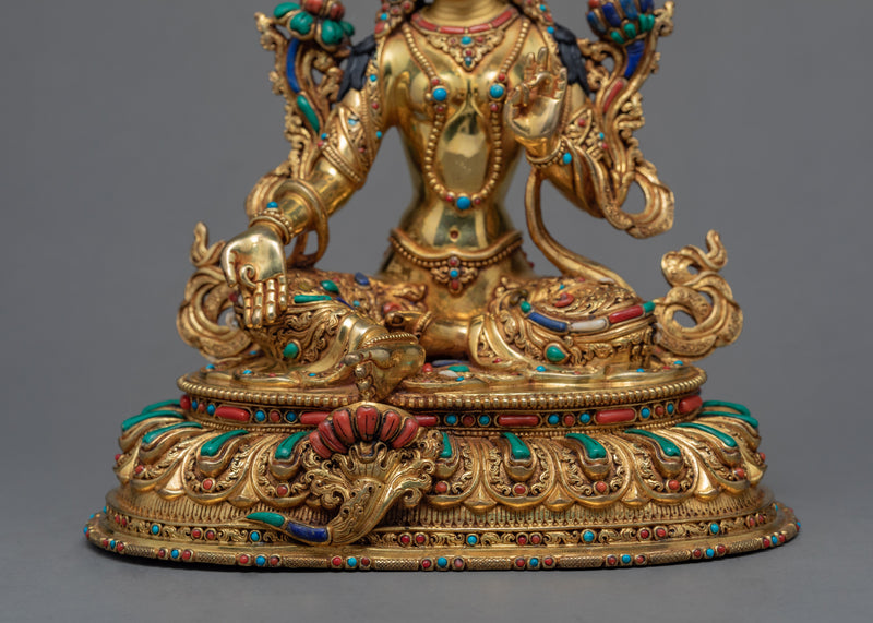 Green Tara Statue | Buddhist Mother Deity Sculpture