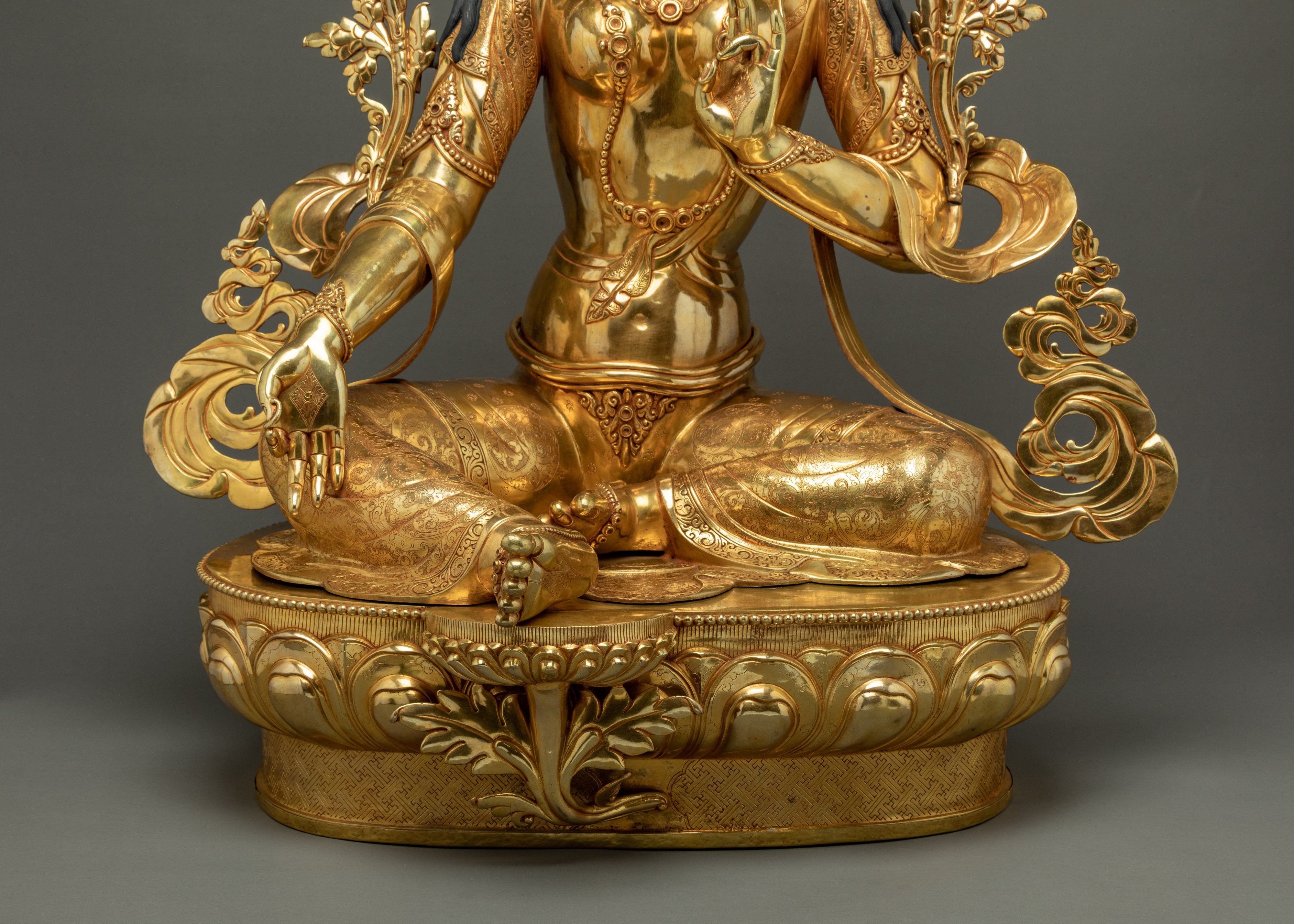 Tara Green Goddess Statue | Traditional Art of Himalayan Buddhism