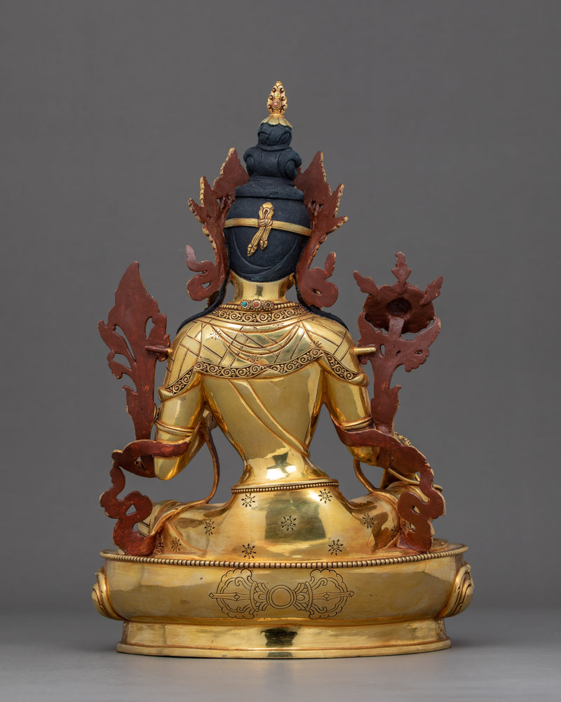 Green Tara Sculpture Nepal | Genuinely Gold Gilded in Himalayan Style
