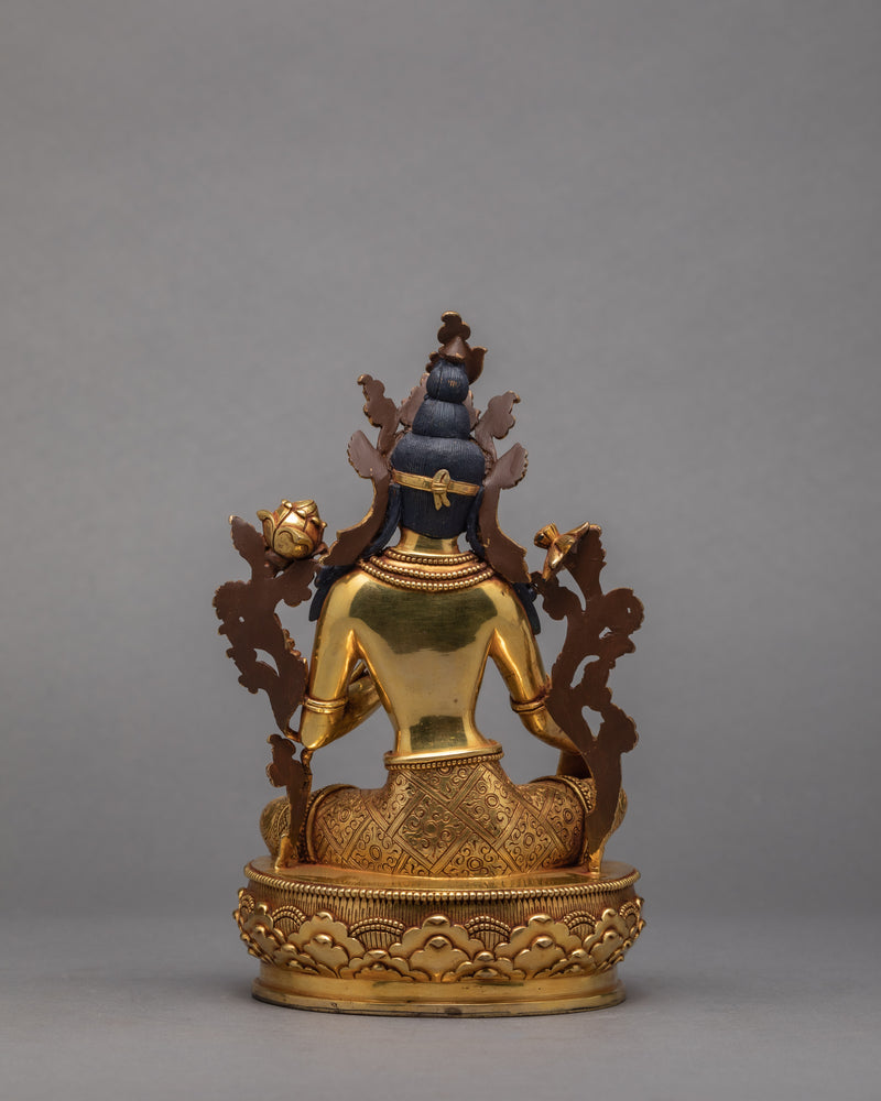 Green Tara | Gold Gilded Buddhist Art | Tara Statue