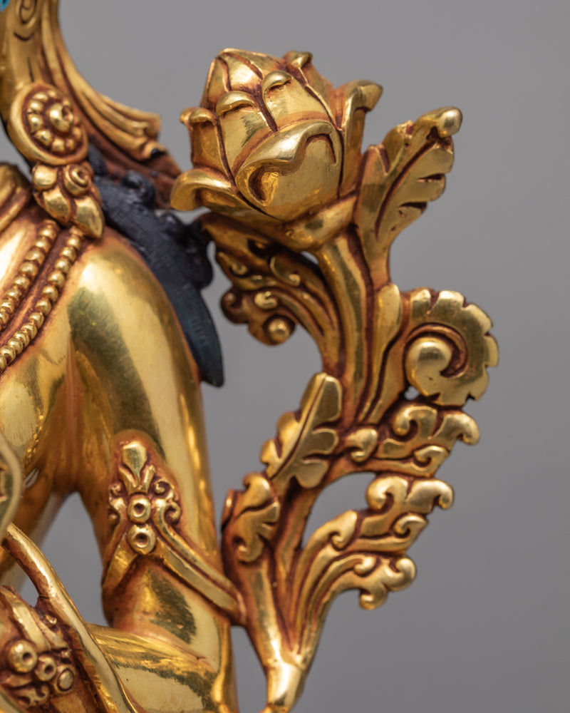 Green Tara | Gold Gilded Buddhist Art | Tara Statue