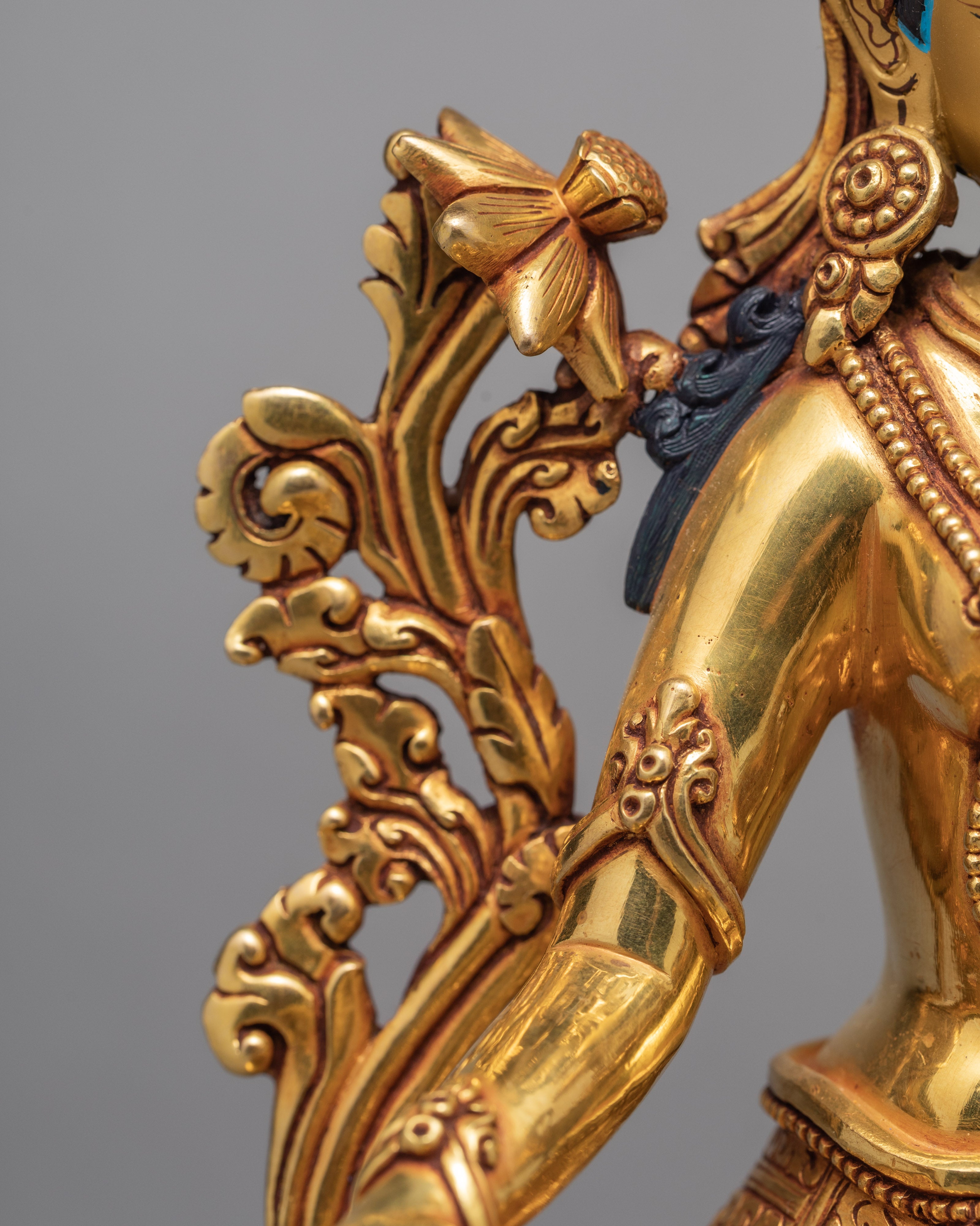 Green Tara | Gold Gilded Buddhist Art | Tara Statue