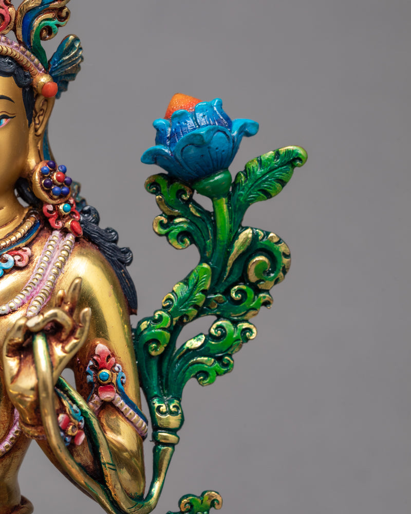 Green Tara Statue | Tibetan Buddhist Art | Compassion Deity