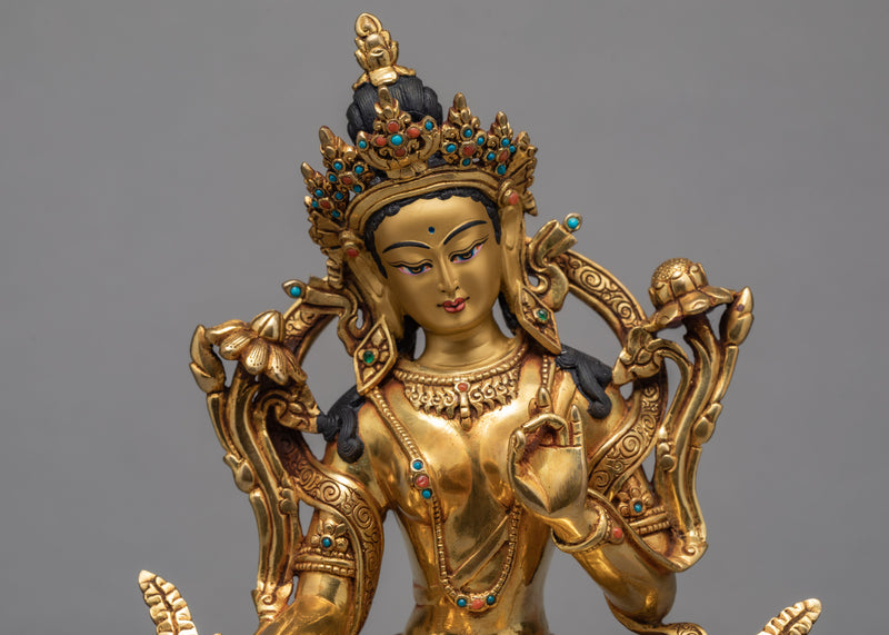 Green Tara Statue | Himalayan Buddhist Art | Tara Statue | Dakini