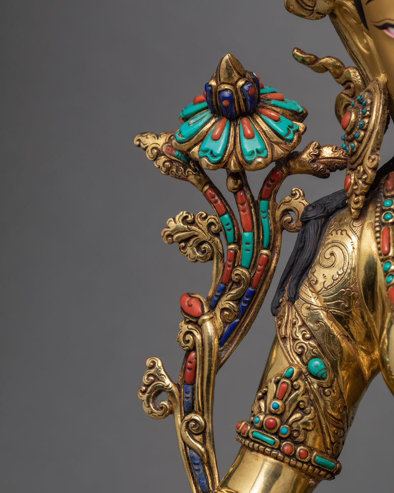 Green Tara Statue | Traditionally Handcarved Buddhist Tara Statue