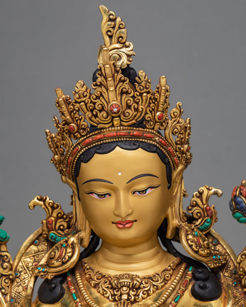 Green Tara Statue | Dakini Buddhist Sculpture | Tara Statue