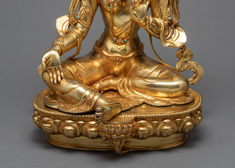 Green Tara Goddess | Compassion Deity Statue | Handcrafted Art