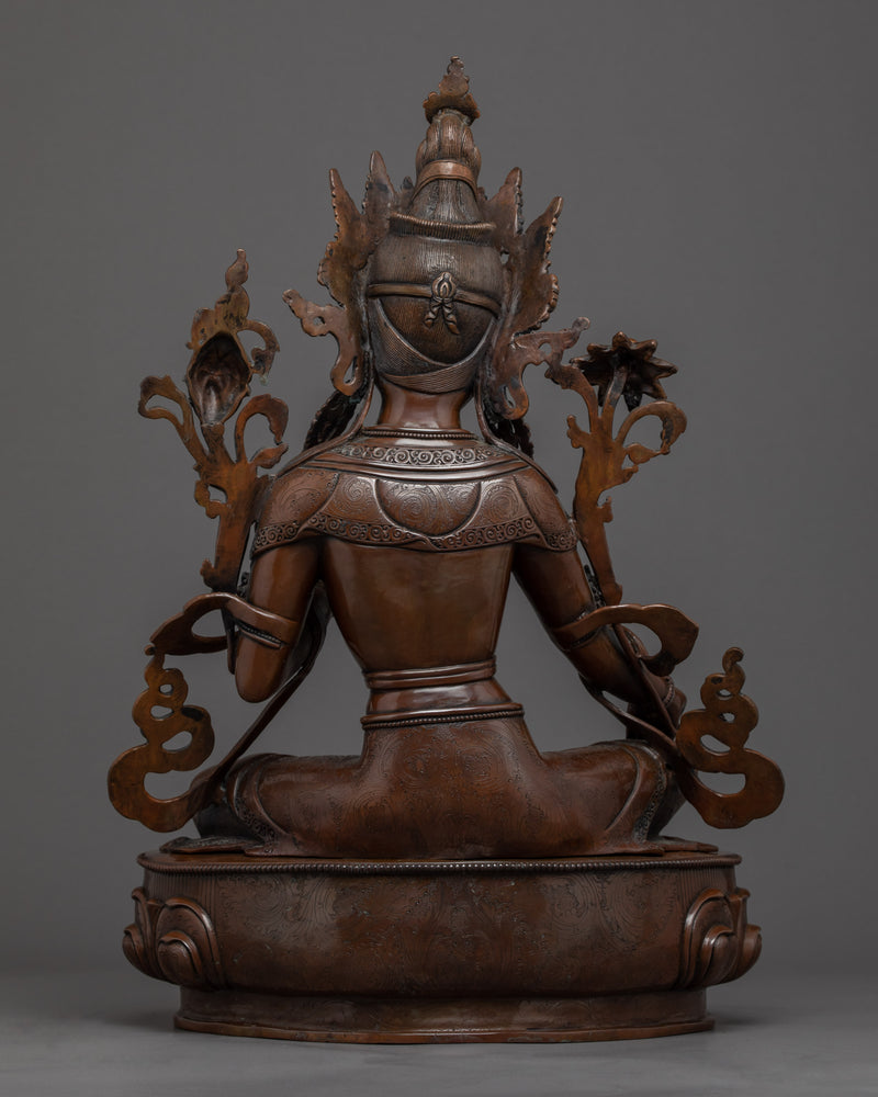 Handmade Green Tara Sculpture | Buddhist Compassion Deity