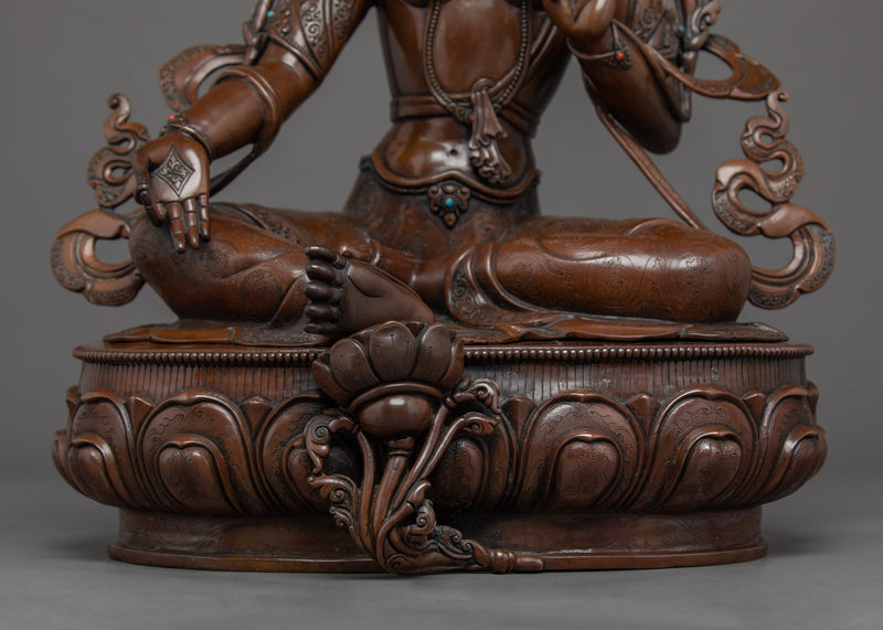 Handmade Green Tara Sculpture | Buddhist Compassion Deity