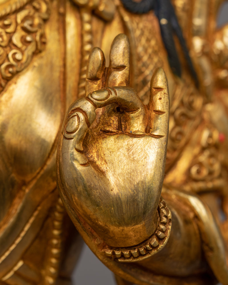 Green Tara Guru Statue | Female Buddha Art