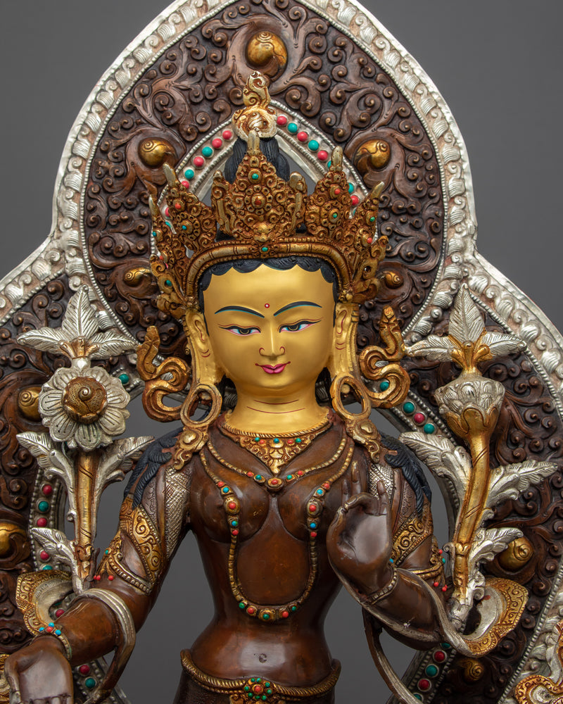 Tibetan Green Tara Sculpture | Tibetan Handcrafted Art