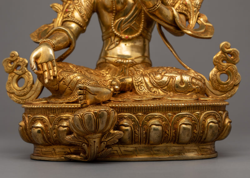 Green Tara Guru Statue | Female Buddha Art