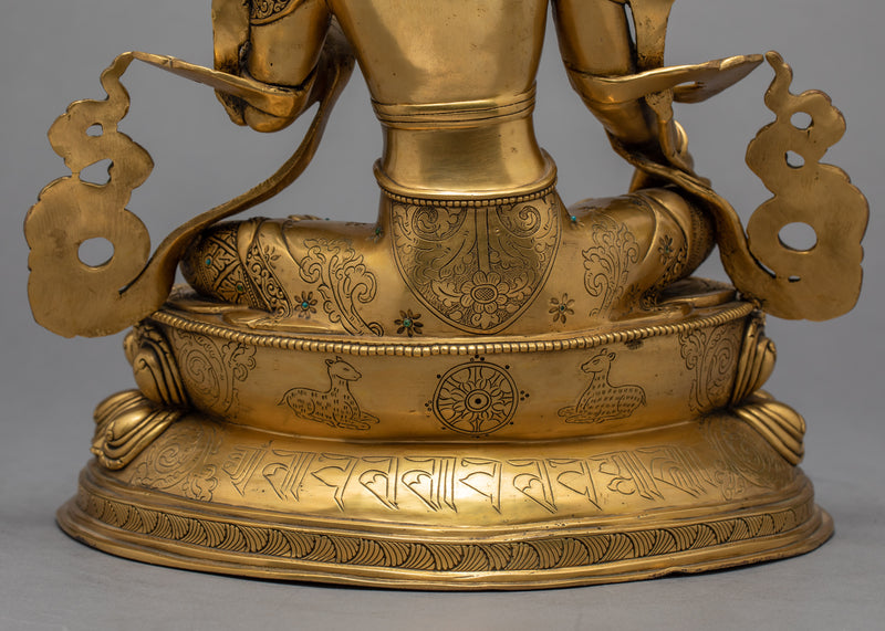 Mother Green Tara Sculpture | Traditional Tibetan Buddhist Art
