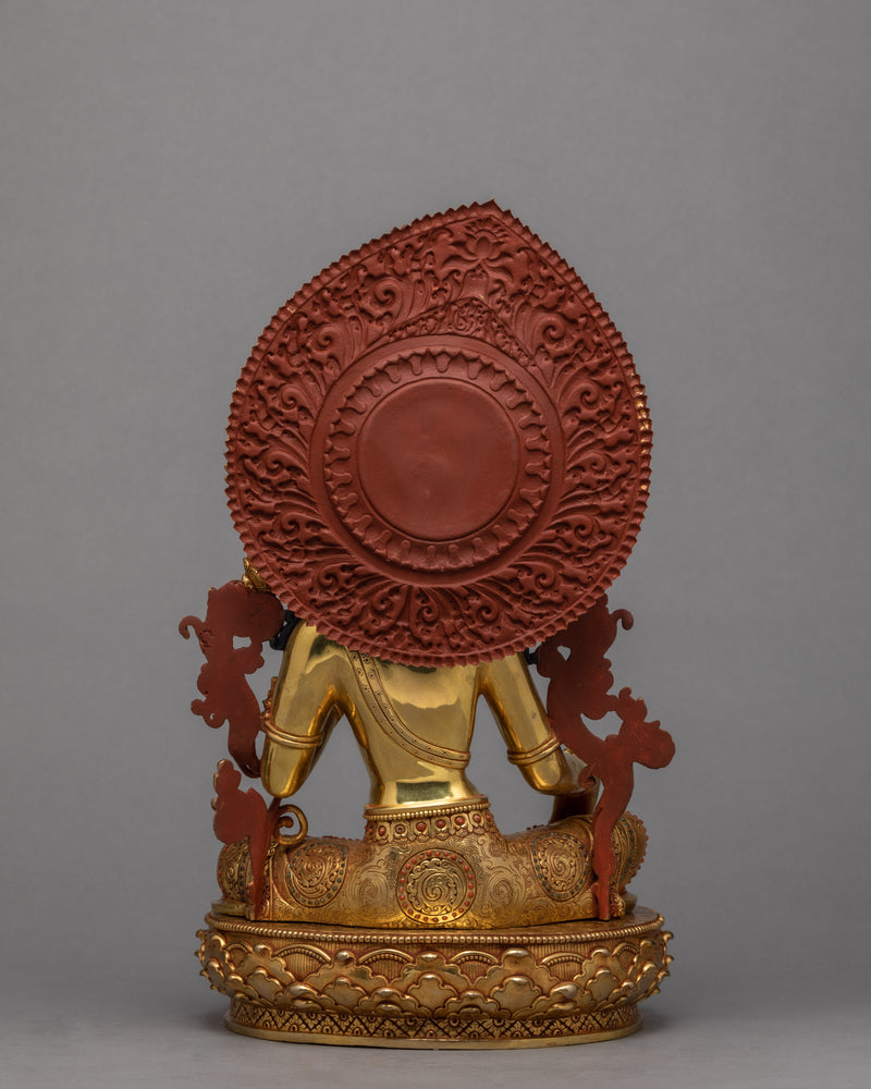 Seated Green Tara Statue | Fine Hand Carved Buddhist Sculpture