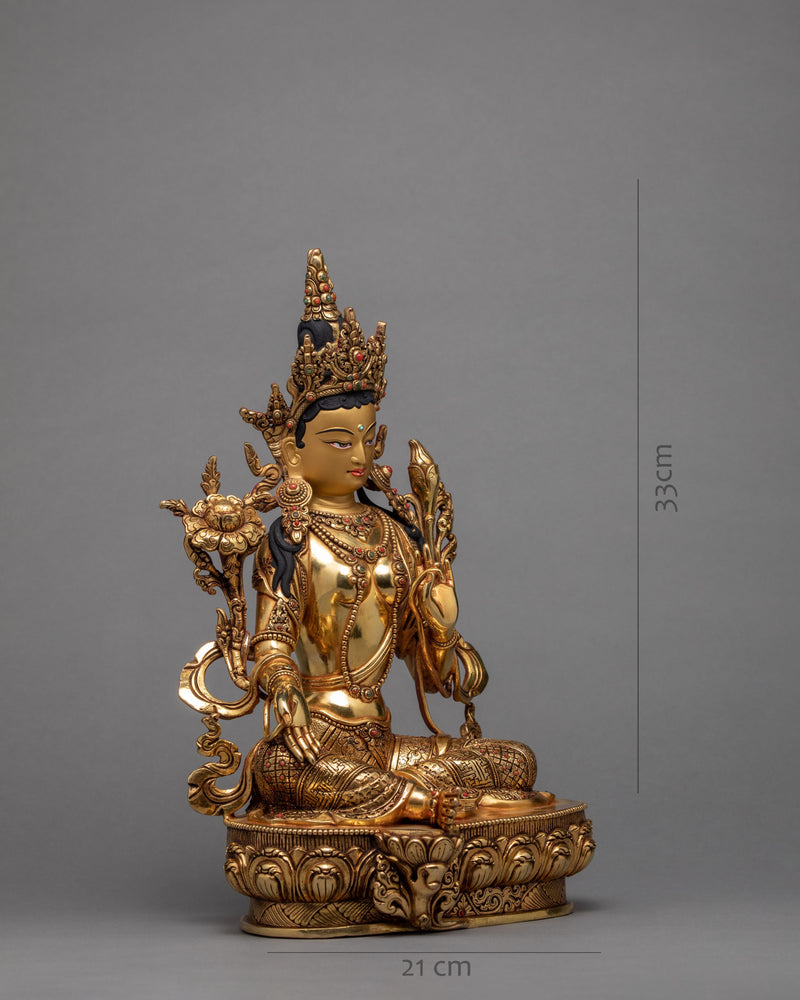 Green Tara Statue | Himalayan Buddhist Art | Tara Statue