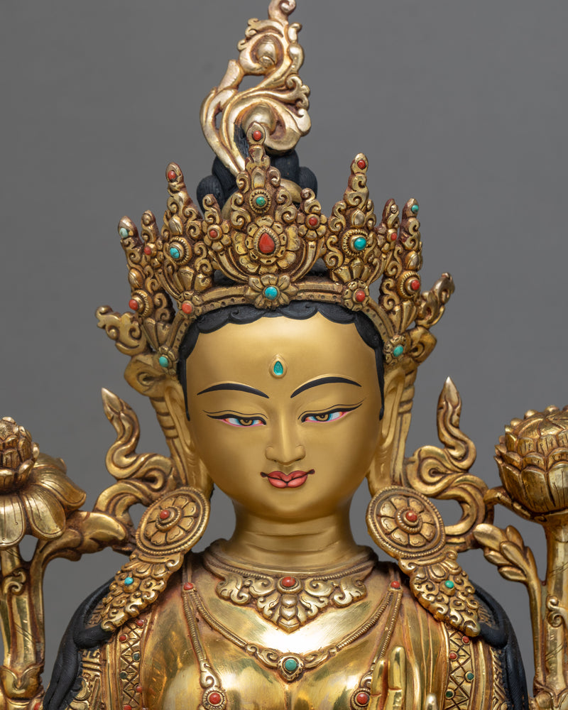 Green Tara Statue | Buddhist Deity | Female Buddha