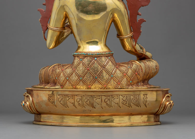 Buddhist Green Tara Sculpture | Traditional Hand Carved Statue