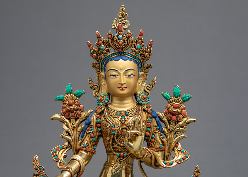 Green Tara Statue | Tibetan Female Buddha