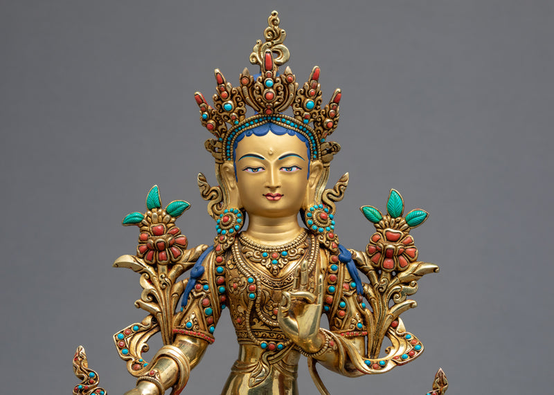 Green Tara Statue | Tibetan Female Buddha