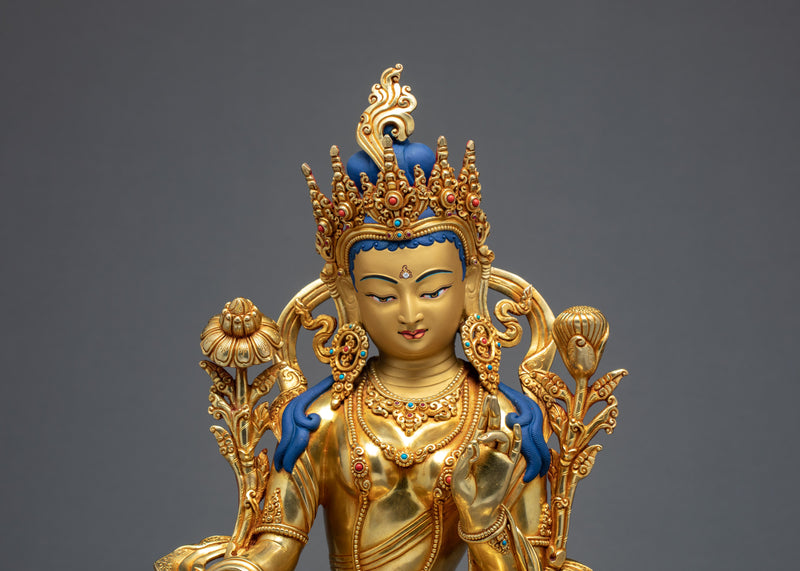 Female Buddha Statue | Tibetan Green Tara Sculpture
