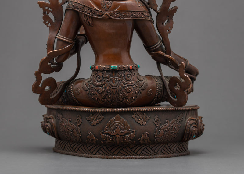Indoor Green Tara Sculpture | Traditional Tibetan Art
