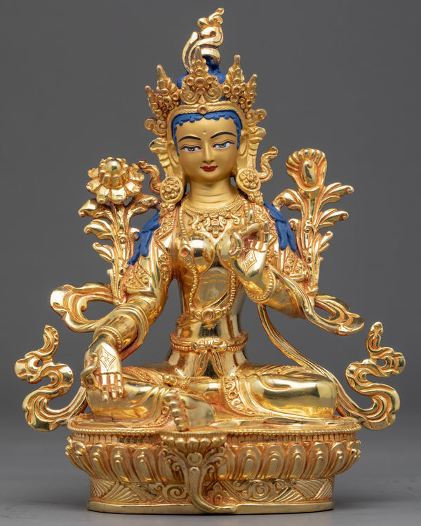 Female Buddha Green Tara Sculpture 