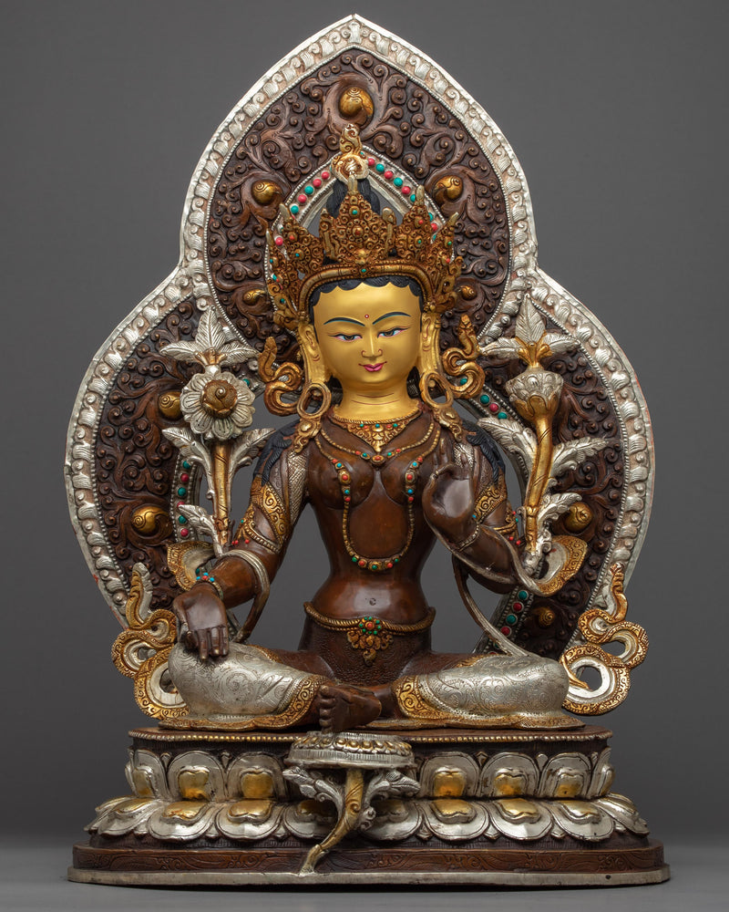 Tibetan Green Tara Sculpture 