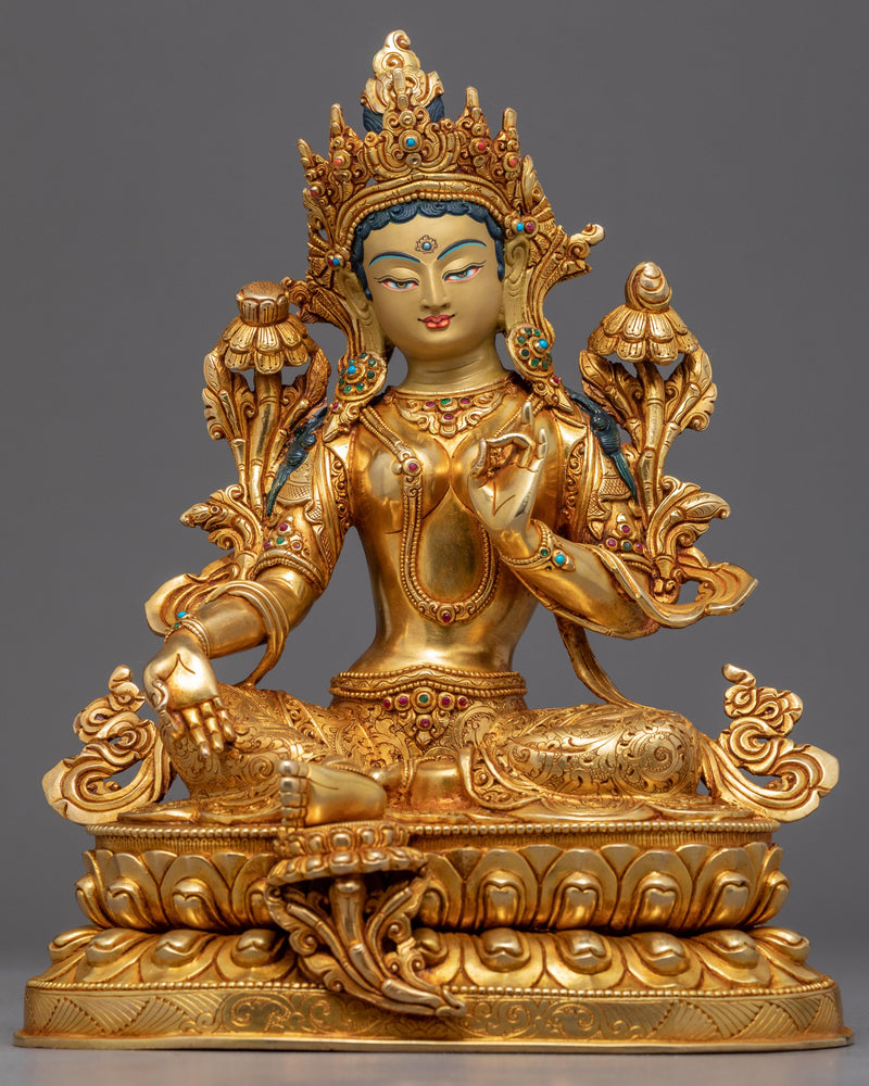 Tibetan Green Tara Sculpture