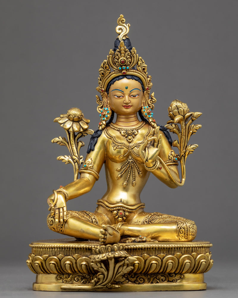Green Tara Buddha Sculpture