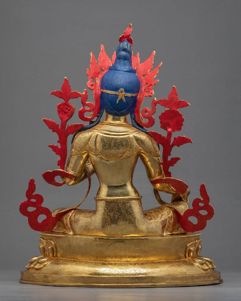 Mother Tara Statue | Traditionally Hand Carved Green Tara Art