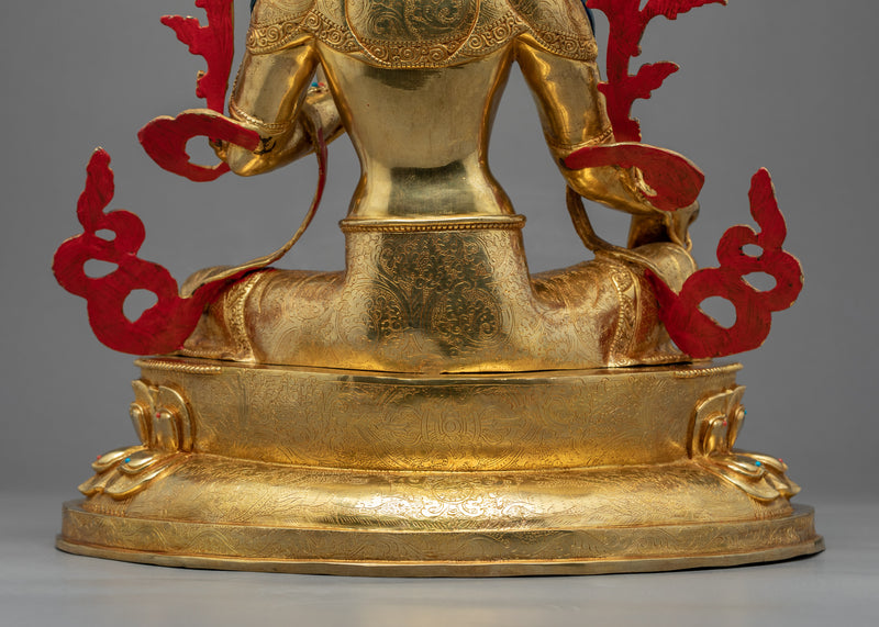 Mother Tara Statue | Traditionally Hand Carved Green Tara Art