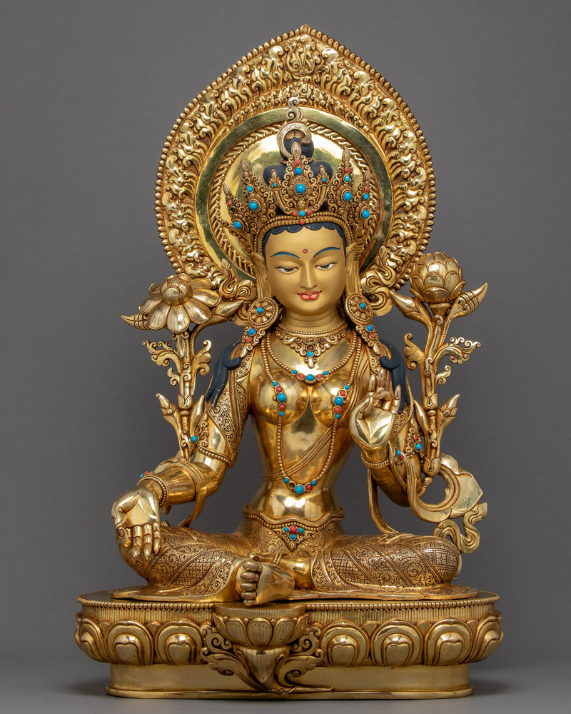 Green Tara Buddhist Sculpture 