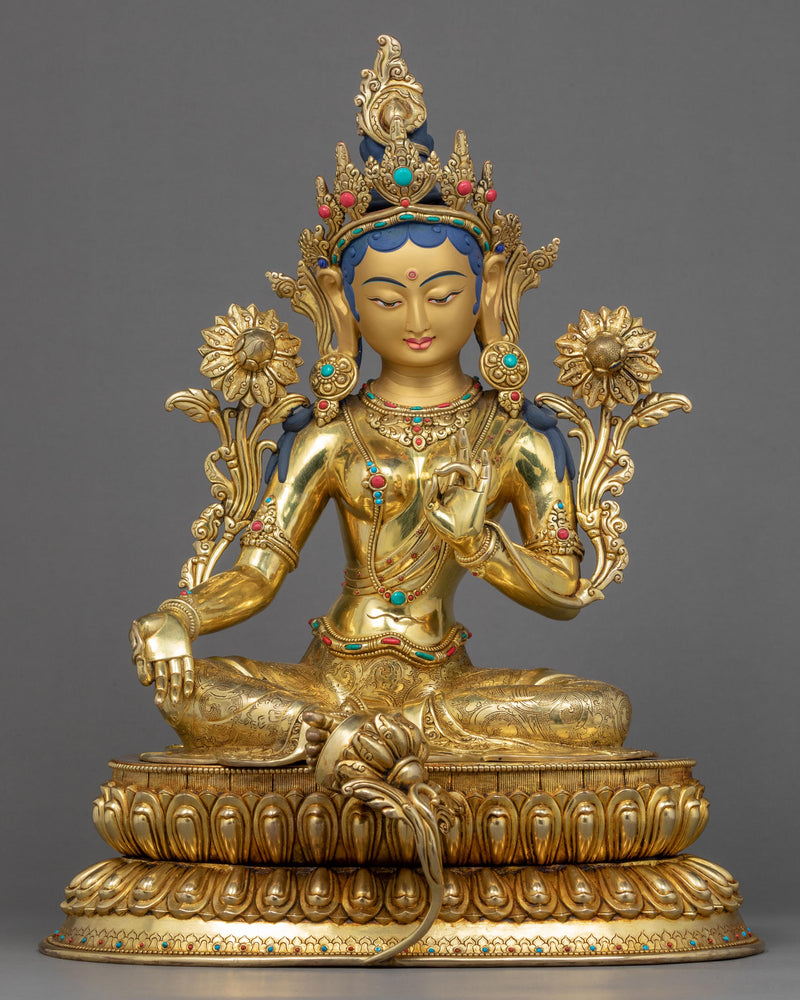 Tara Green Goddess Statue